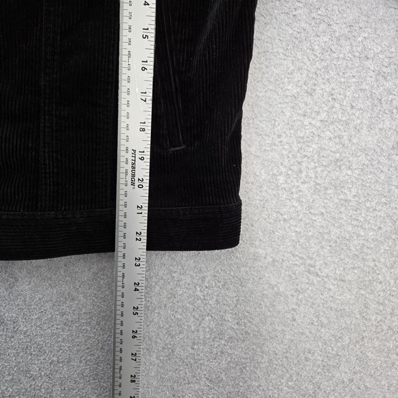 Lauren Jeans Co. Ralph Women Jacket L Black Corduroy Trucker Button - Picture 4 of 7